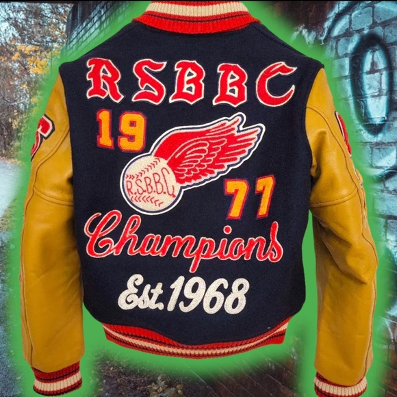 💎ViNTaGe 💎RSBBC 1977 CHAMPIONS 🏆STYLE EYES WOOL BASEBALL ⚾️ VARSITY JACKET 🧥 - Picture 4 of 7